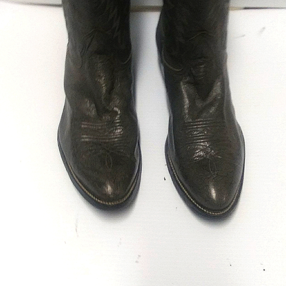 Mens gray leather boots